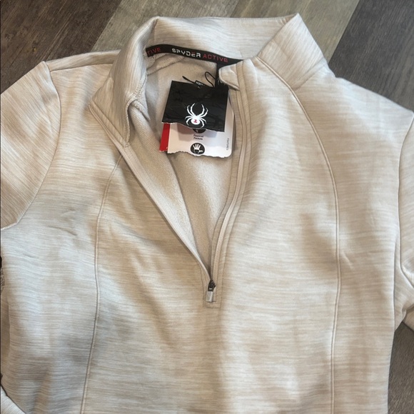 Spyder Active Sweatshirt Pullover Women Thumbholes 1/2 Zip Stretch - Picture 3 of 3